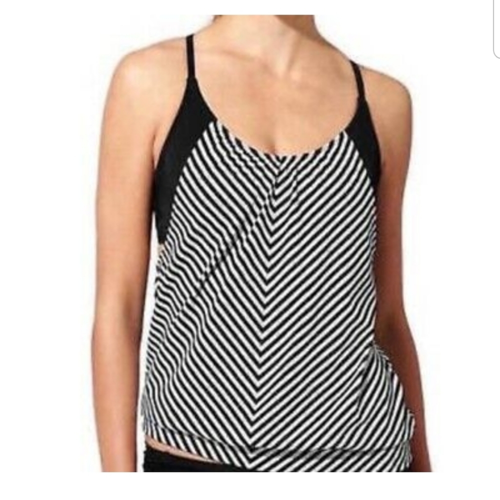 Athleta Slash Stripe Blousy Tankini 36D/DD